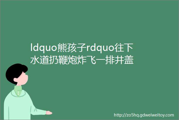 ldquo熊孩子rdquo往下水道扔鞭炮炸飞一排井盖